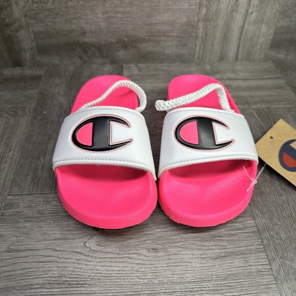 Champion Classic Super Slide Splash Toddler size 7 Hot Pink White Sandals - Picture 2 of 8